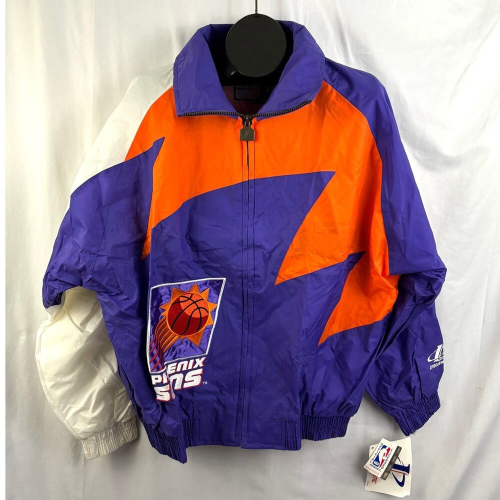 VTG 90s NBA Phoenix Suns Logo Athletic Sharktooth Windbreaker Jacket Men's L NWT